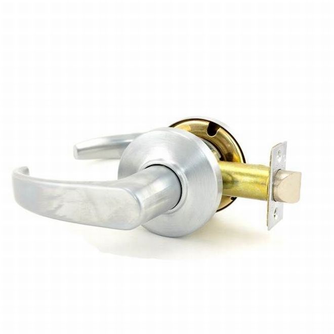 2.75 in. 9K Series Backset Passage 14 Lever & C Rose with ANSI Strike, Satin Chrome