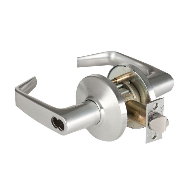 2.75 in. 9K Series Backset 7 Pin Storeroom 15 Lever & D Rose with ANSI Strike Less Core, Satin Chrome