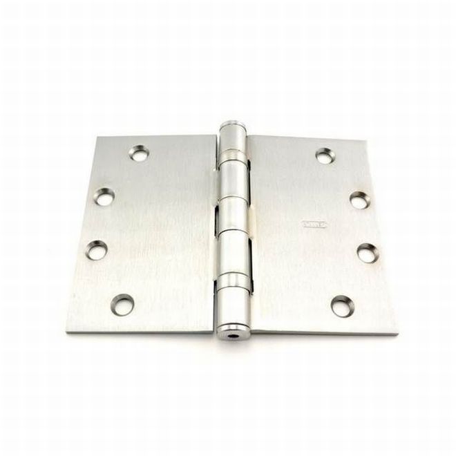 4.5 x 6 in. Steel Full Mortise Ball Bearing Standard Weight Square Corner Wide Throw Hinge, No. 068878 Satin Chrome