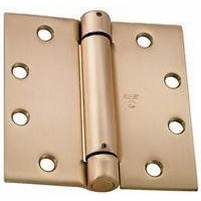 4 x 4 in. Spring Square Corner Mortise Door Hinge, Single - Satin Bronze
