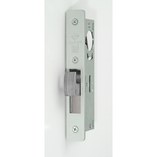 1.125 in. MS Deadlock Flat Faceplate Hook Bolt, Clear Anodized Aluminum