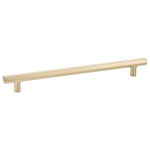 10 in. Center to Center Mod Hex Cabinet Pull, Satin Brass