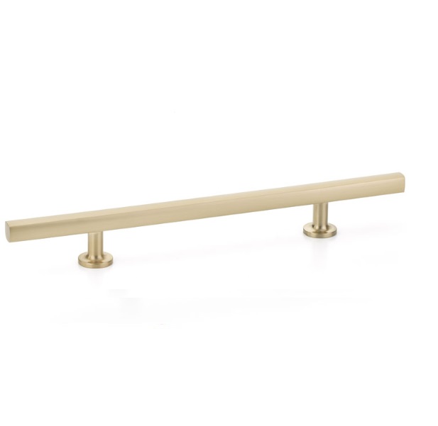 6 in. Center to Center Freestone Extended Cabinet Pull, Satin Brass