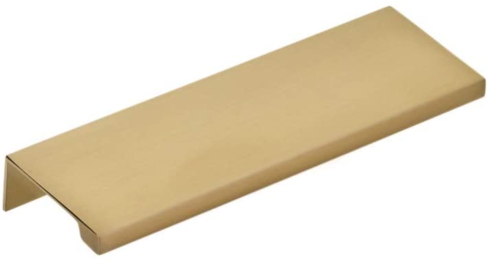 4 in. Center to Center Cabinet Edge Pull, Satin Brass