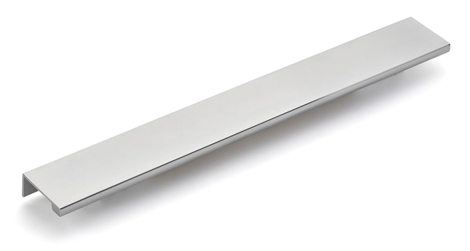 12 in. Center to Center Cabinet Edge Pull, Bright Chrome