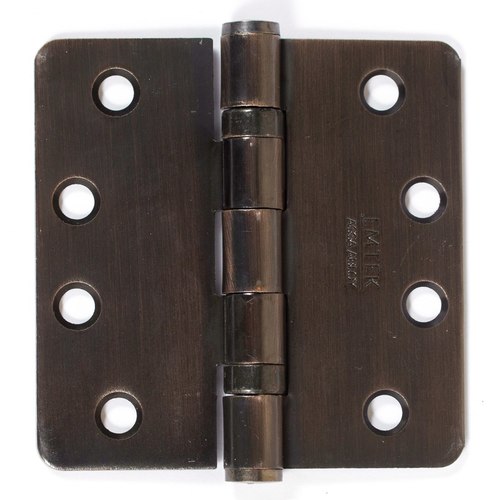 4 x 4 in. - 0.25 in. Radius Steel Heavy Duty Ball Bearing Hinges, Oil Rubbed Bronze - Set of 2