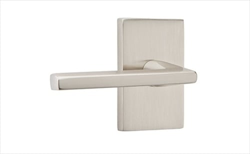 Helios Lever Privacy with Square Rose & CF Mechanism, Satin Nickel