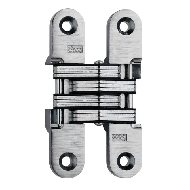 2124 0.75 x 3.75 in. Medium Duty Invisible Hinge for 1.125 in. Doors, Satin Brass