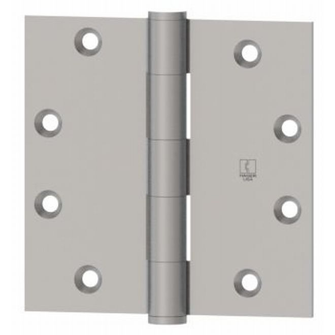 4.5 x 4.5 in. Full Mortise Five Knuckle Plain Bearing Standard Weight Hinge, Bright Nickel