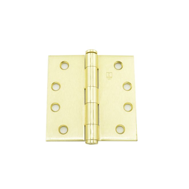127944 4 x 4 in. Full Mortise Five Knuckle Plain Bearing Standard Weight Hinge, No. 008555 Satin Brass