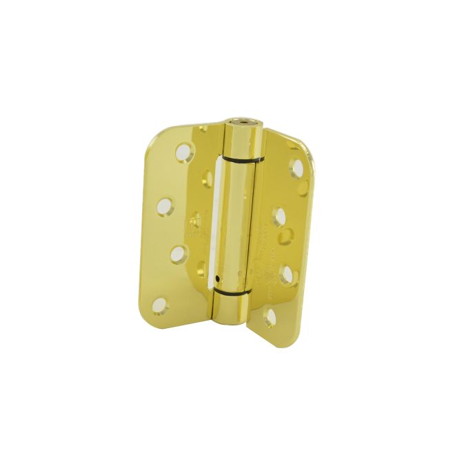 Steel Full Mortise Spring Hinge - Bright Brass - 4 x 4 in. - Durable Design