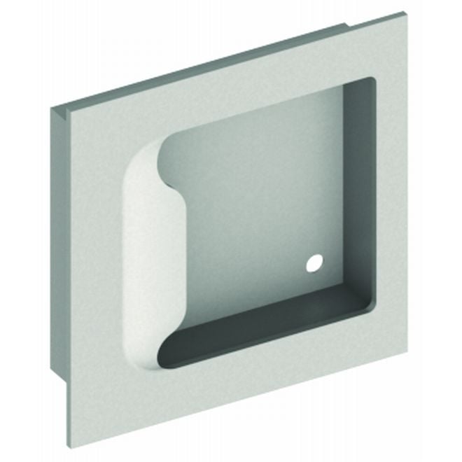 Security Flush Cup Pull, Satin Stainless Steel