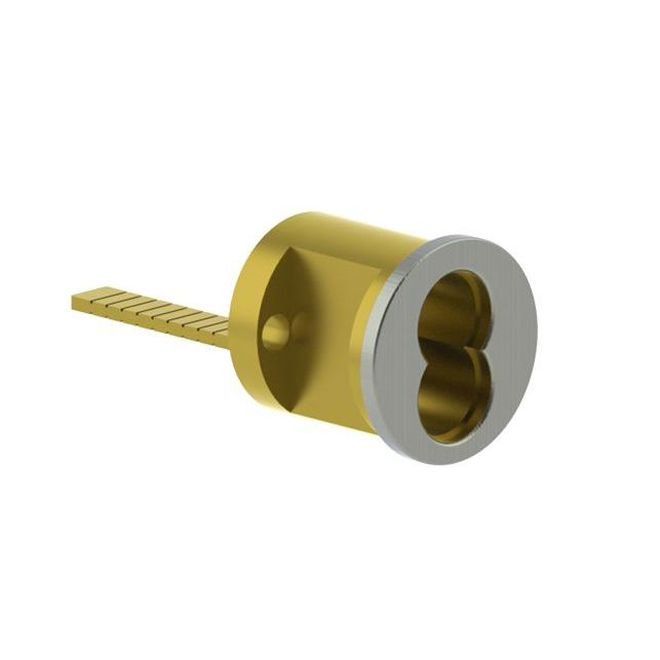 Fixed Rim Cylinder with Small Format Interchangeable Housing, Satin Chrome