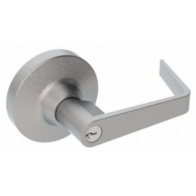 Keyed Entry Outside Exit Device Trim with Withell Lever No. 169428, Aluminum