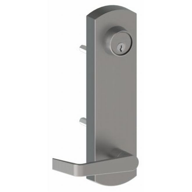 45CEWTN26D Cylinder Escutcheon Outside Exit Device Trim with Withnell Lever, No. 122823 Satin Chrome