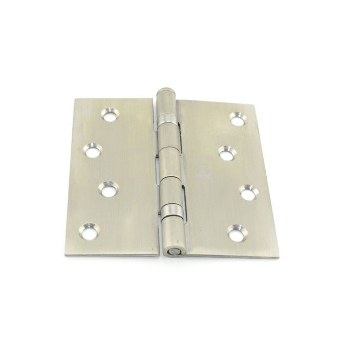 4 x 4 in. Square Corner Full Mortise Residential Weight Ball Bearing Hinge, No. 034534 Satin Stainless Steel