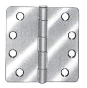 4 x 4 in. - 0.25 in. Radius Full Mortise Standard Weight Plain Bearing Hinge, No. 076717 Satin Nickel