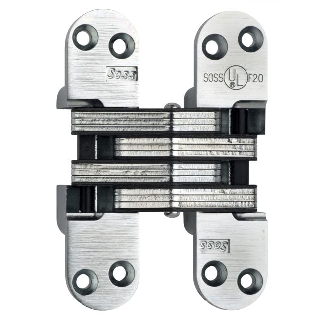 1.125 x 4.625 in. Heavy Duty Invisible Hinge for 1.75 in. Doors, Bright Nickel