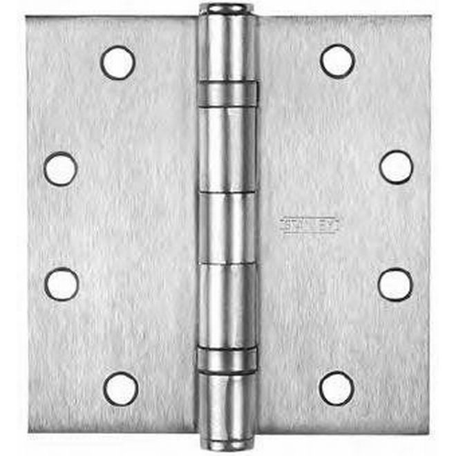 FBB19141232D 4.5 x 4.5 in. Full Mortise Ball Bearing Standard Weight Square Corner Hinge, No. 040822 Satin Stainless Steel