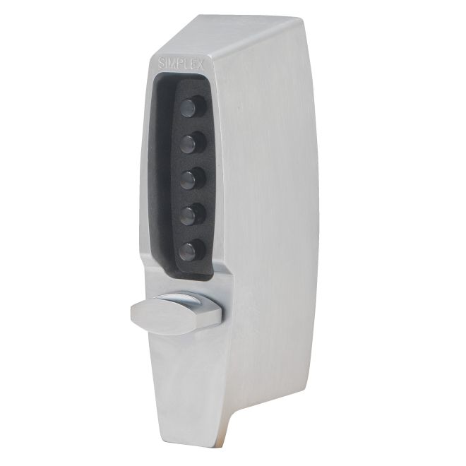 710426D Mechanical Pushbutt Auxiliary Lock with Thumbturn 0.5 in. Latch & Adjustable Backset, Satin Chrome