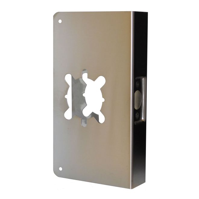 Don-Jo CW12-2S 4.75 x 12 in. 22 Gauge Stainless Steel Classic Wrap-Around Plate for Cylinder Door Lock with 2.125 in., Satin Stainless Steel