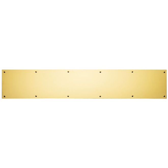 6 x 24 in. Commercial Kick Plate, Bright Brass