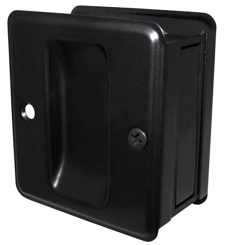 Ives 990BBLK Residential Solid Brass Passage Sliding Door Pull, Black