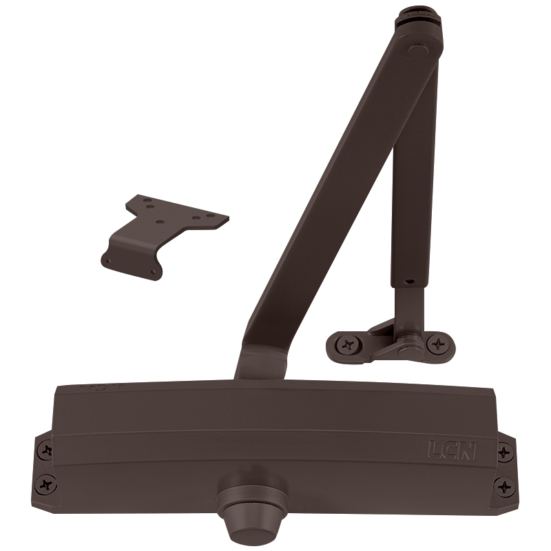 Parallel Arm Adjustable 1-5 Surface Mounted Regular Door Closer with TBSRT Thru Bolts 695, Dark Bronze - LCN 1250RWPADKBRZ