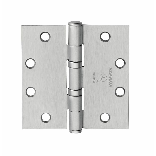 4.5 x 4.5 in. Square Corner Standard Weight 5 Knuckle Ball Bearing Hinge, No.55858 Satin Chrome
