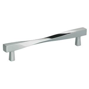 9009-170.26 6.625 in. Center to Center Modern Twisted Cabinet Pull, Bright Chrome