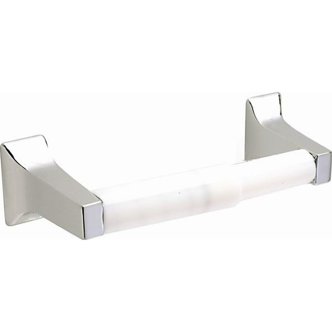 Corona Collection Surface Paper Holder with White Roller, Bright Chrome
