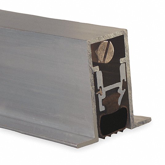 36 in. Full Mortise Automatic Door Bottom with Prene Mill, Aluminum
