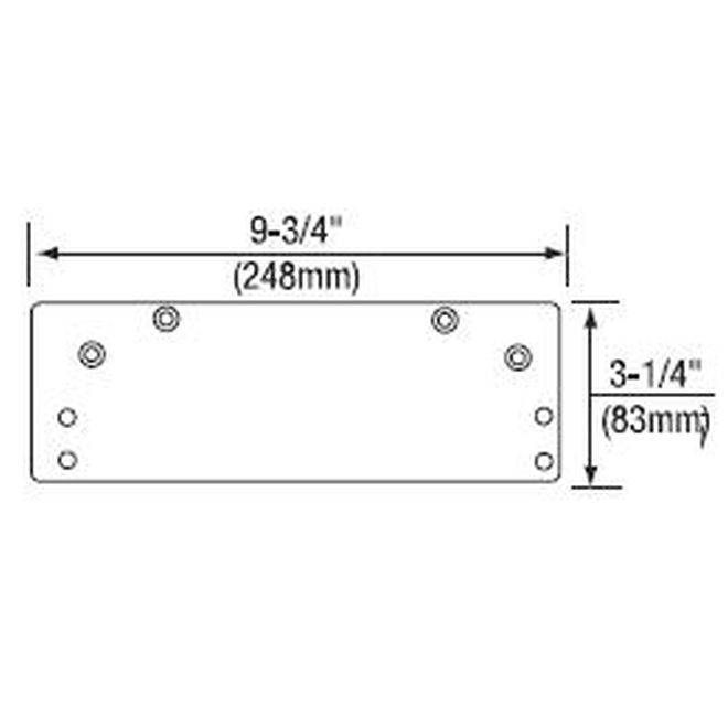 Overhead Holder or Narrow Top Jamb Drop Plate, Aluminum