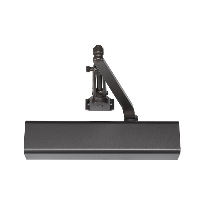 Adjustable Hold Open Door Closer - Dark Bronze - Surface Mount - Full Cover