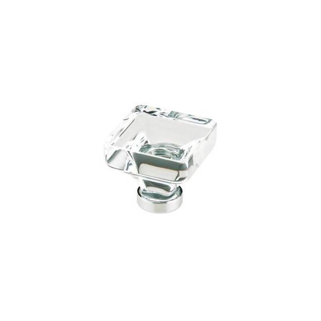 1.375 in. Square Cabinet Knob, Bright Chrome