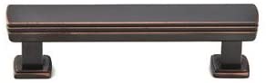 3.5 in. Art Deco Cabinet Pull, Oil Rubbed Bronze