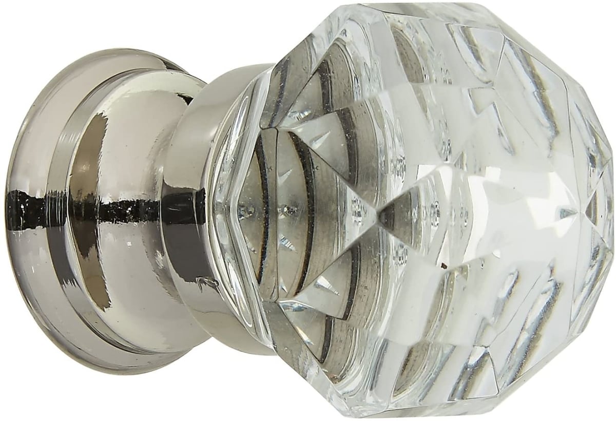 1 in. Diamond Cabinet Knob, Bright Nickel