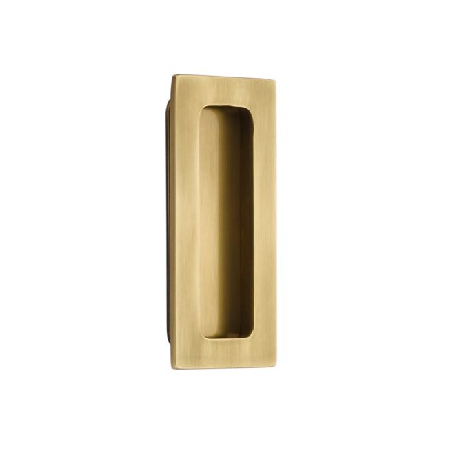 4 in. Modern Rectangular Flush Pull, French Antique Brass