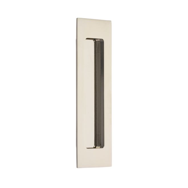 7 in. Modern Rectangular Flush Pull, Bright Nickel