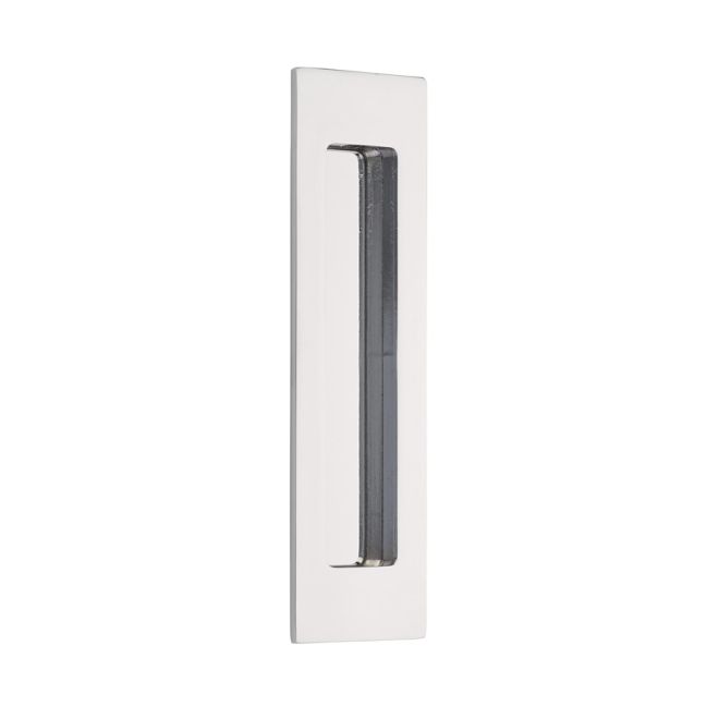 7 in. Modern Rectangular Flush Pull, Bright Chrome