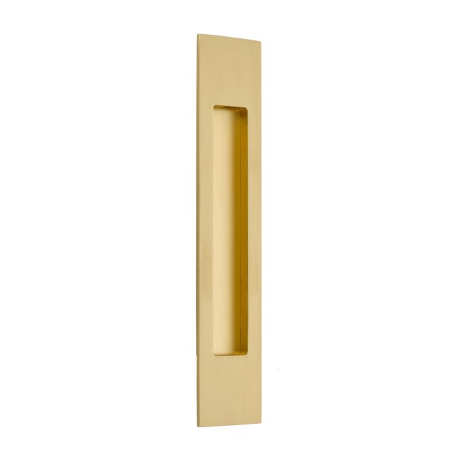 220310US4 10 in. Modern Rectangular Flush Pull, Satin Brass