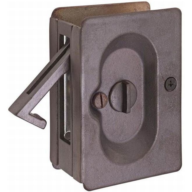 Privacy Pocket Door Lock, Medium Bronze