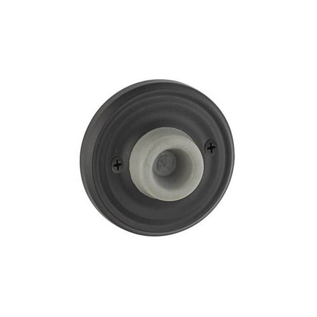 Regular Rosette Brass Wall Bumper, Flat Black