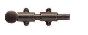 Emtek 8511 6" Solid Brass Surface Bolt with Strikes and Screws, Flat Black