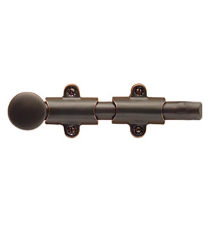 6 in. Surface Bolt with 3 Strikes, Medium Bronze