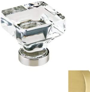 1.375 in. Square Cabinet Knob, Satin Brass