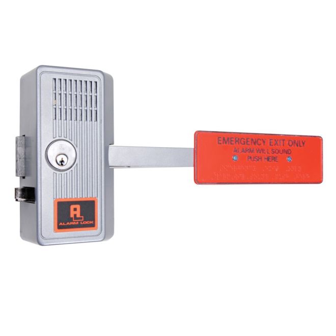 25028 Alarmed Paddle Panic Lock, Aluminum