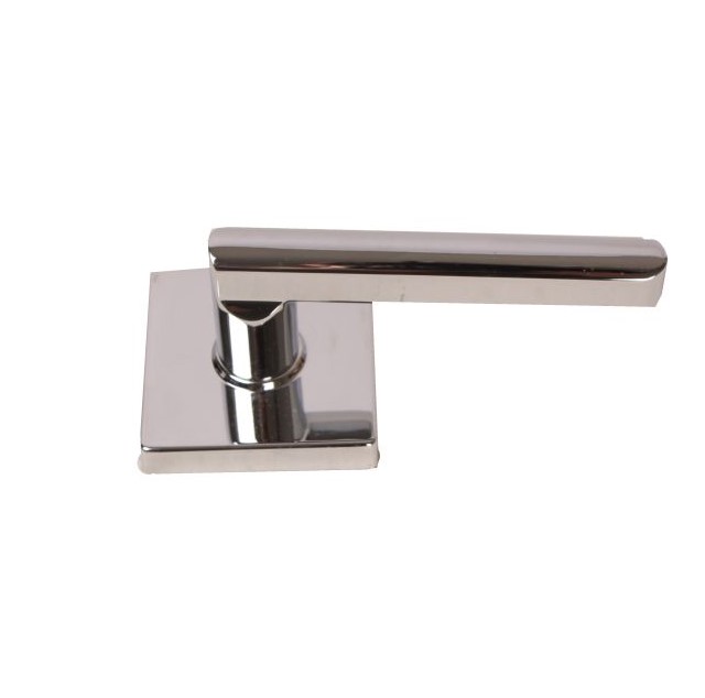 Onyx Lever with Square Rose Half Dummy Lockset Grade 3, Bright Chrome