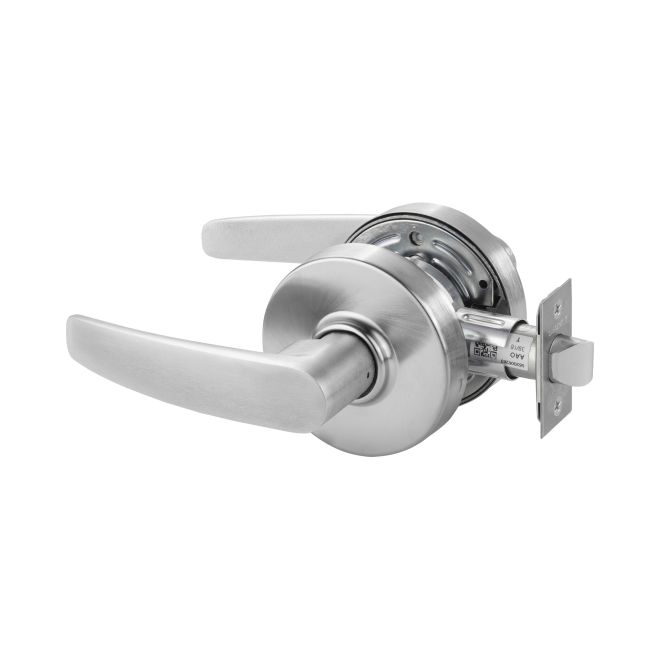 Passage Cylindrical Lock Grade 2 with B Lever, L Rose & ASA Strike, Satin Chrome