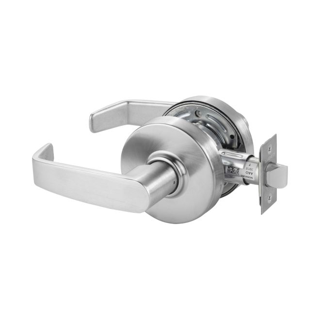 Passage Cylindrical Lock Grade 2 with L Lever, L Rose & ASA Strike, Satin Chrome